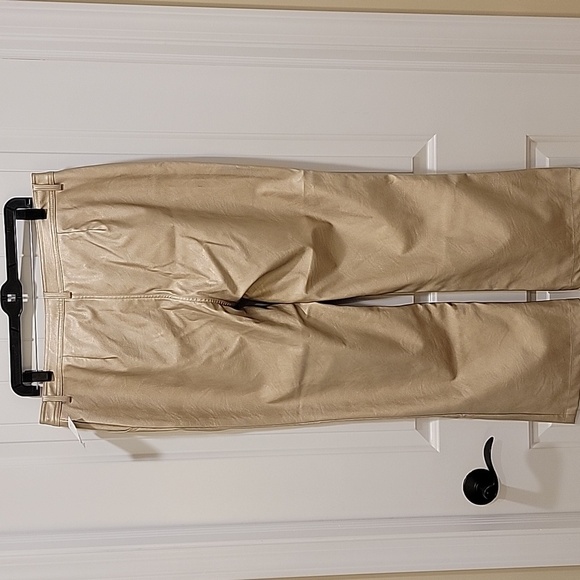 Halogen Gold Metallic High Rise Straight Leg Pants Size 14 NWT - Picture 5 of 8